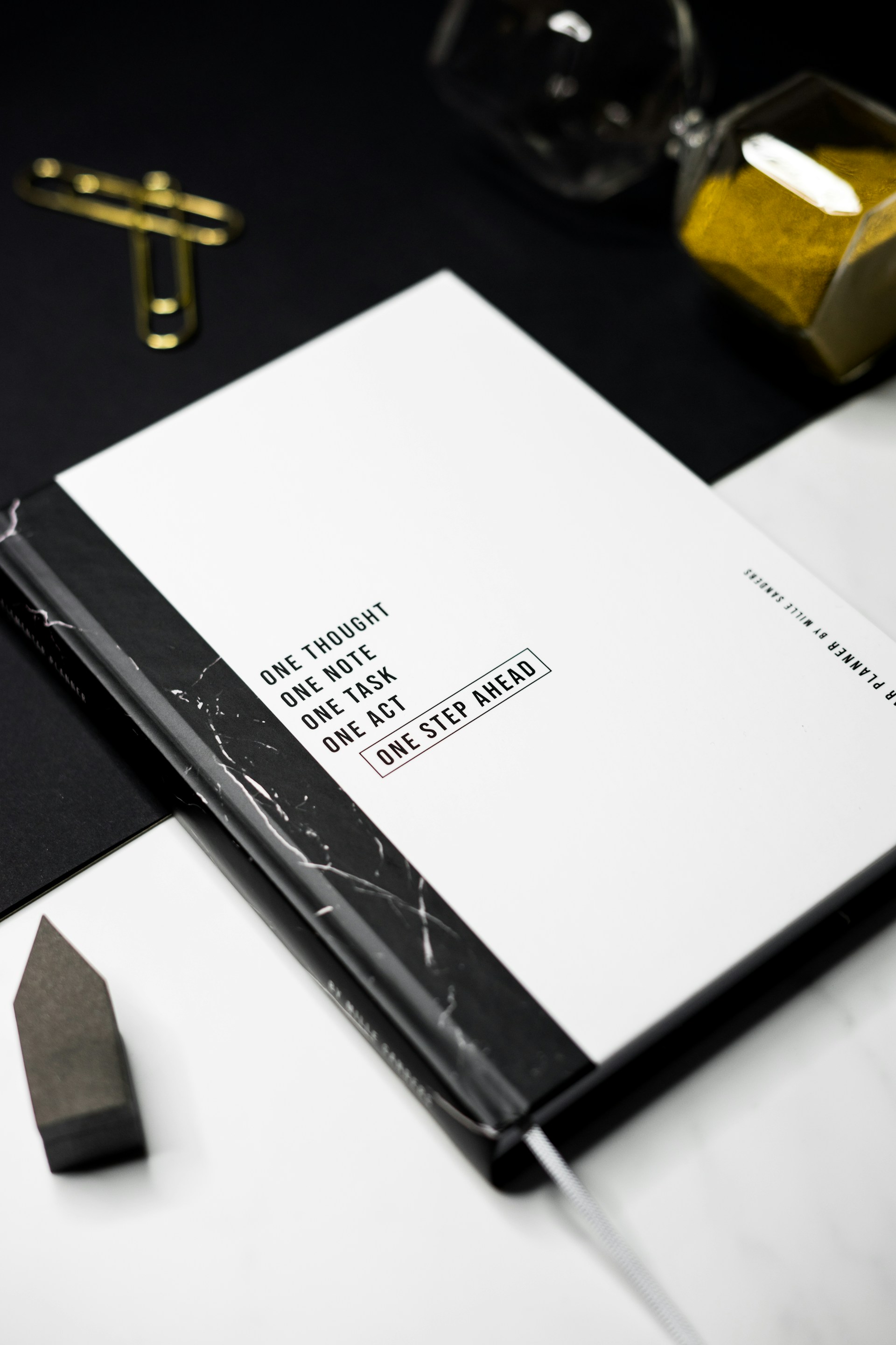 Background with white notebook